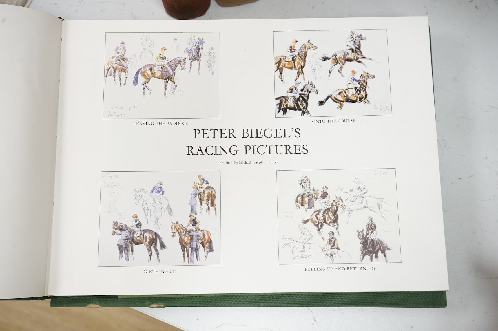 Biegel, Peter - Racing Pictures. coloured pictorial title and num. full-page and other illus.; publisher's leather backed cloth in slipcase, oblong 4to. 1983; Vyner, Robert T. - Notitia Venatica: a treatise on fox-huntin